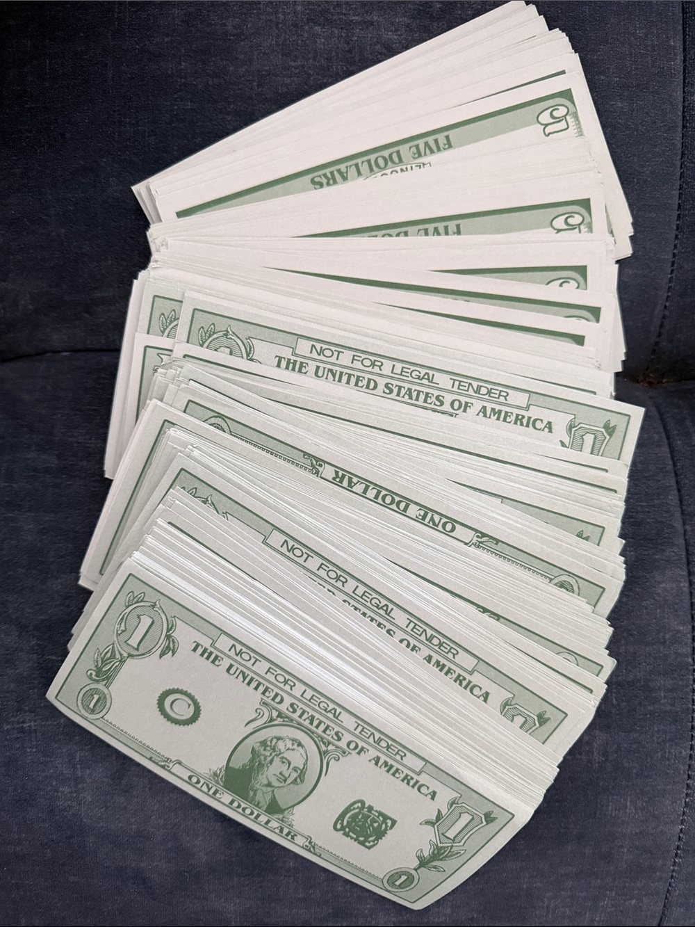Blank Play Money Prop Bills for Homeschool or Party Decorations - Green